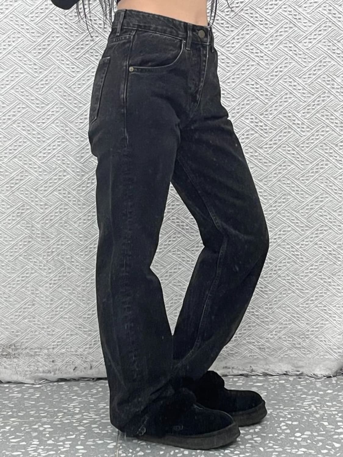 모드나인 고양이패치 모던시크 흑청 데님팬츠 28인치 C08628 상품이미지2