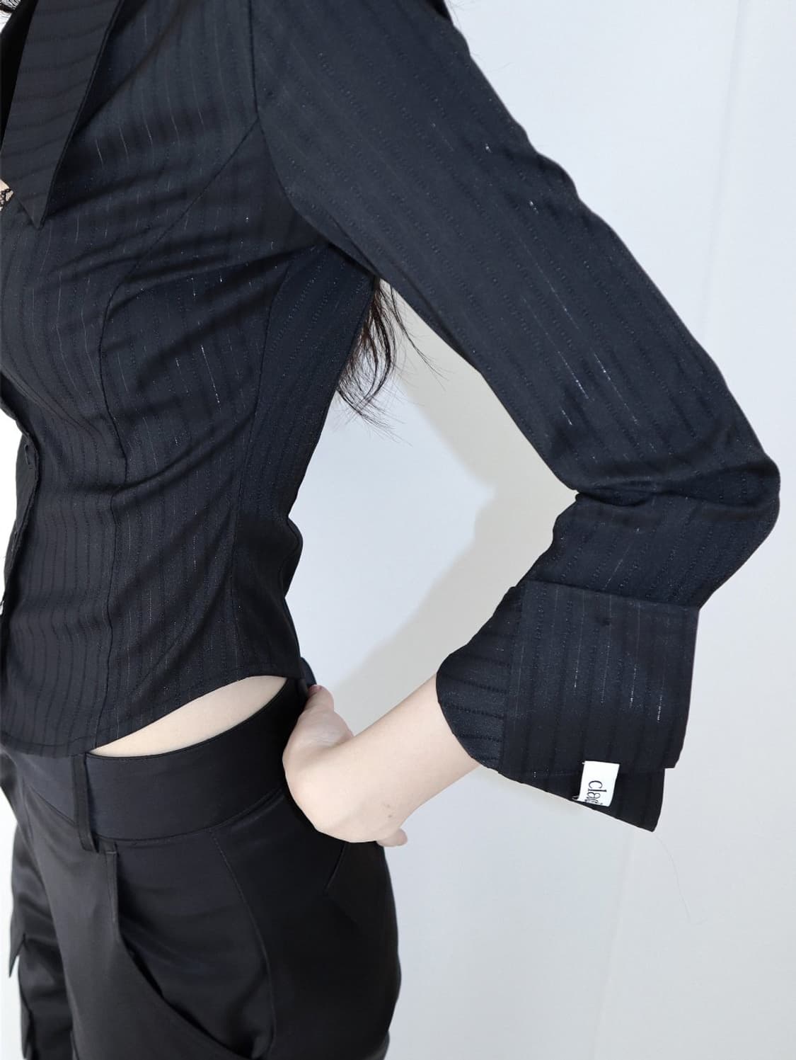 클라따 레이스 프린세스 셔츠 블랙 xs 상품이미지3