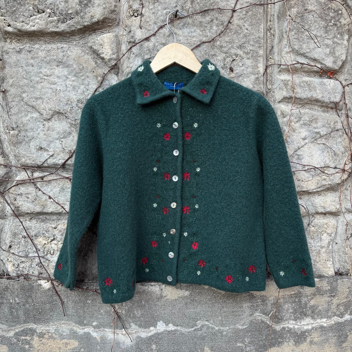 비즈 자수 모리 히피 아메카지 보헤미안 울 여성 빈티지 가디건 상품이미지1