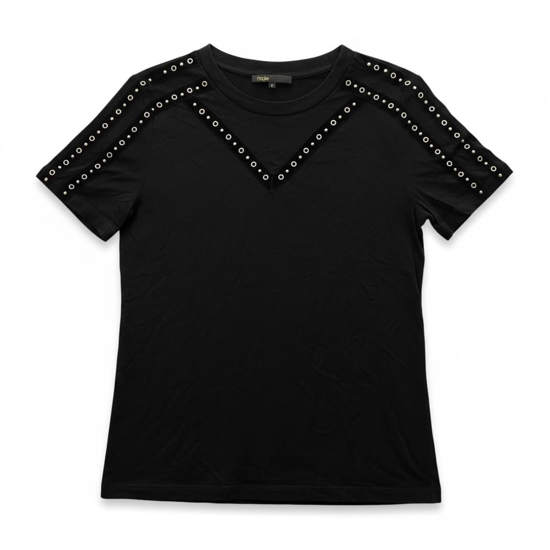 마쥬 블랙 스터드 모달  티셔츠 사이즈 1 상품이미지1