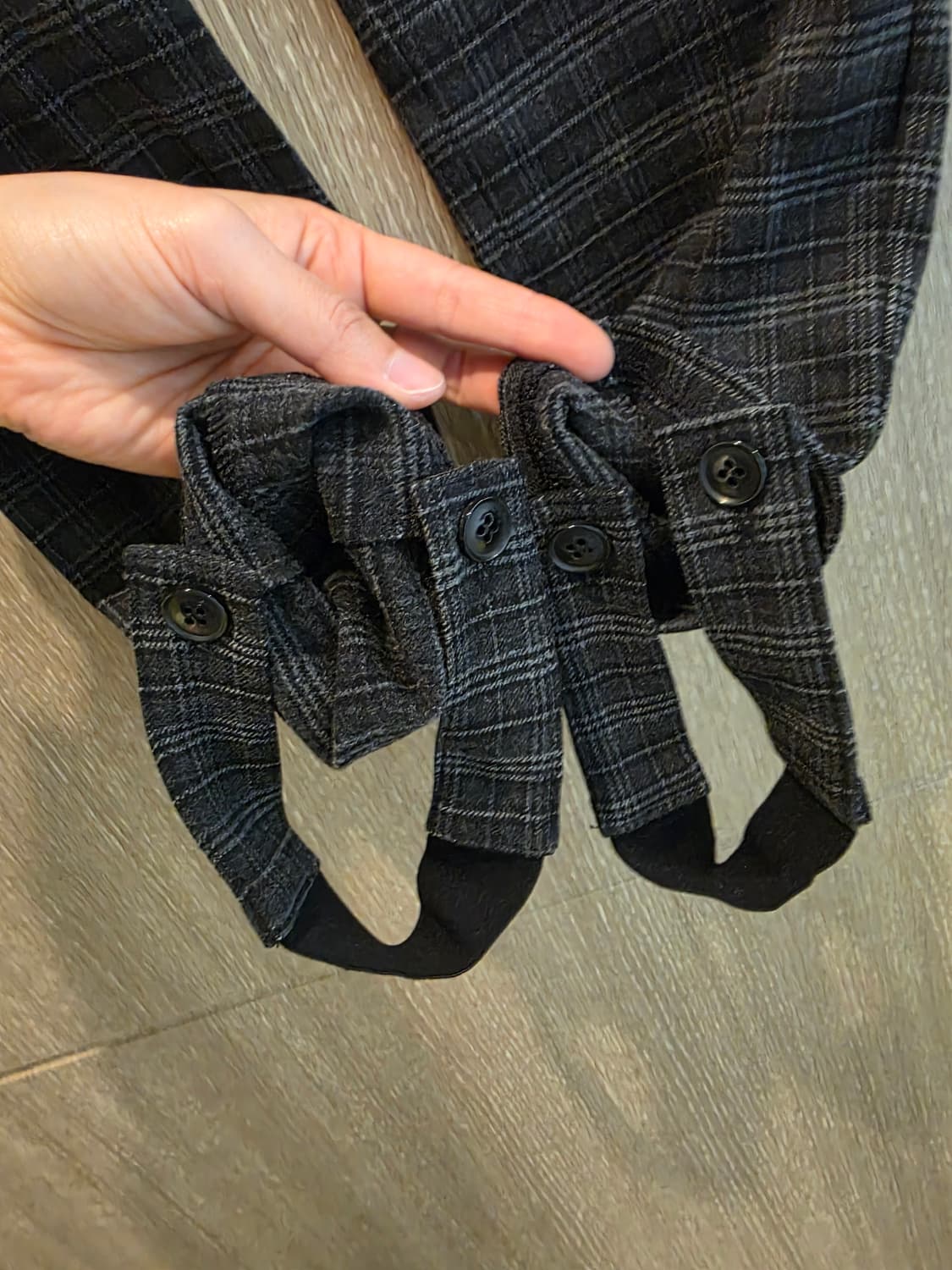 (199,000원 택 있음) g_cut 지컷 체크 패턴 스트랩 팬츠 55 상품이미지5