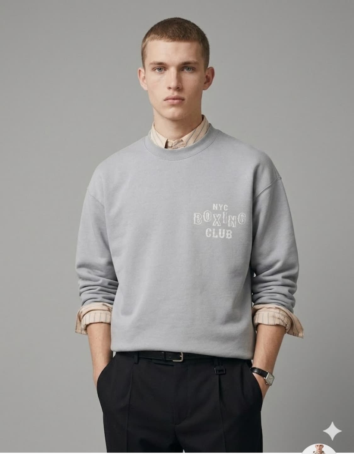 질스튜어트뉴욕 그레이 레터링 자수 스웻셔츠(맨투맨) L 상품이미지1