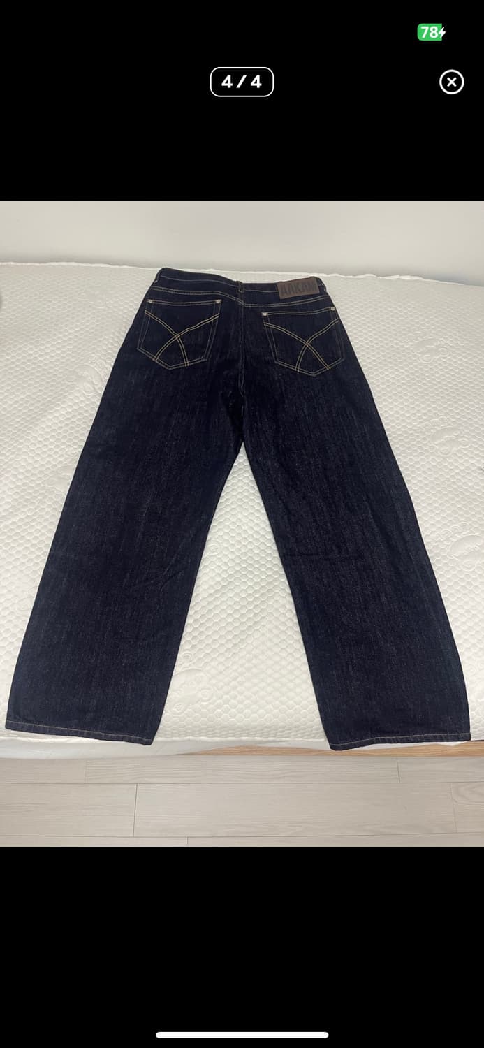 아캄Oblique Button Denim Pants (Dark Blue) 상품이미지3