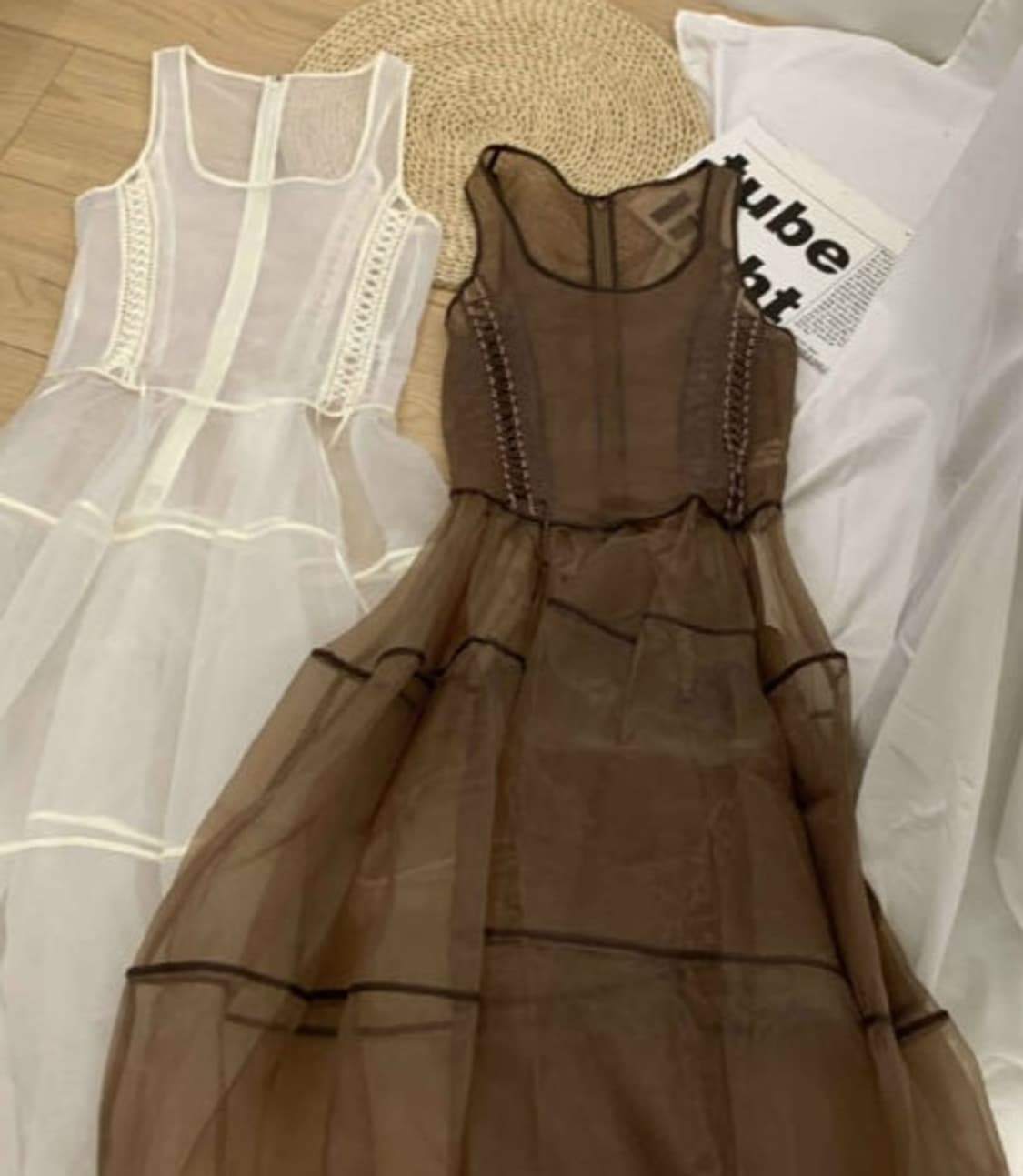 fletta 플레따 95_Lace up Organza Dress (BR) 상품이미지3