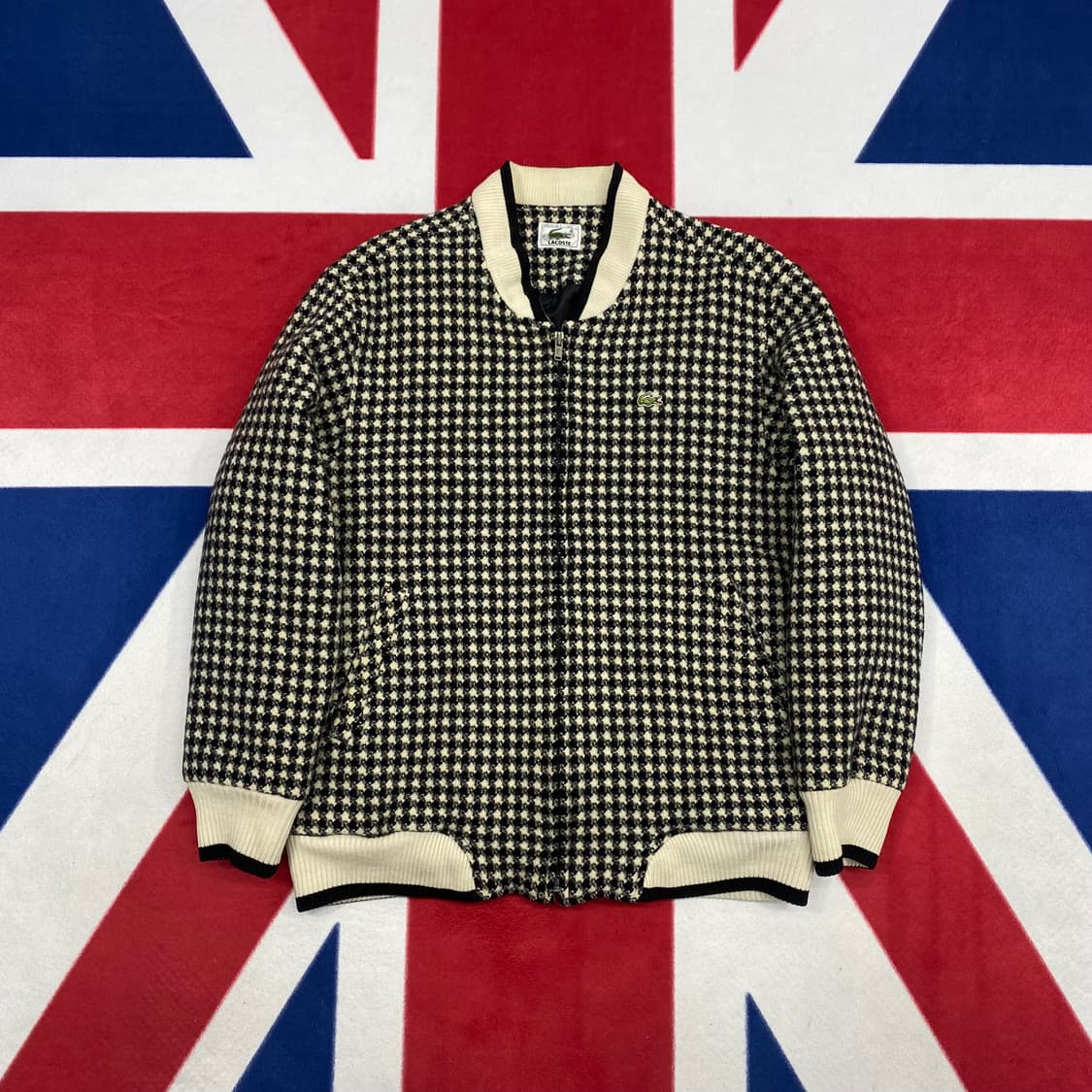 라코스테 모직블루종 실측 S  상품이미지1