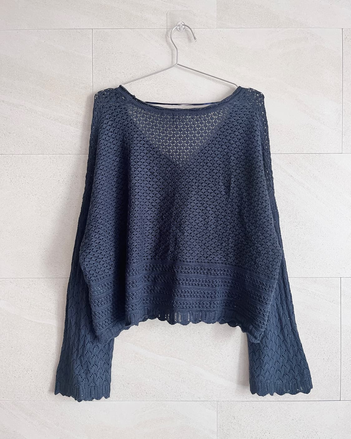 네이비 루즈핏 니트 가디건 상품이미지4