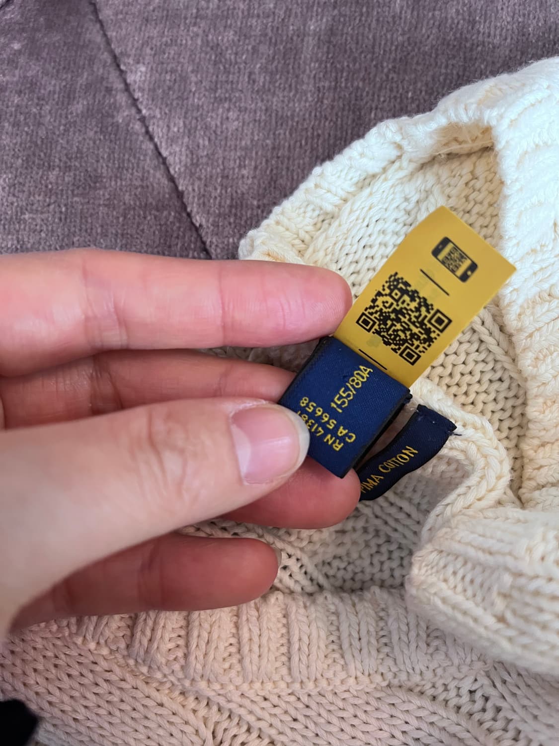 폴로랄프로렌 여성 케이블라운드니트 XS사이즈 상품이미지10