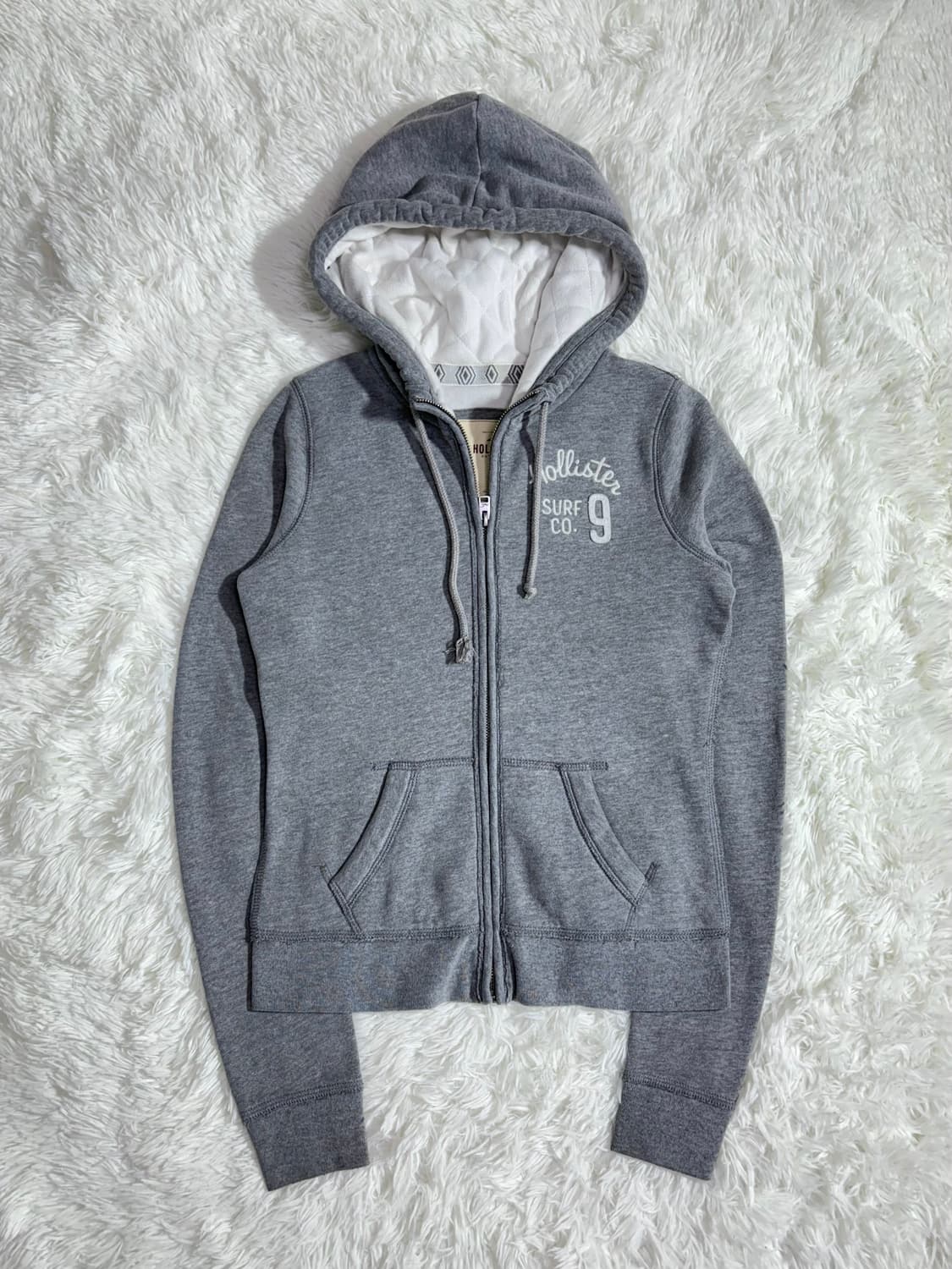 홀리스터 그레이 딱붙핏 후드집업  상품이미지3