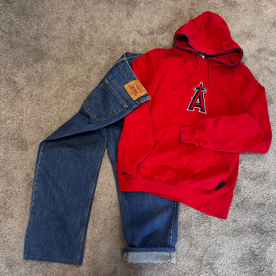 제뉴인머천다이즈 로스앤젤레스 에인절스 레드 엘리트 팩 후드티L 상품이미지1