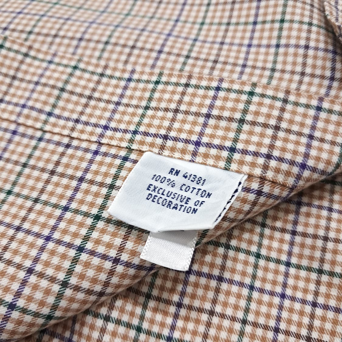 CL812 XL 폴로 00s 마이크로 체크 브라운 셔츠 남방 상품이미지5