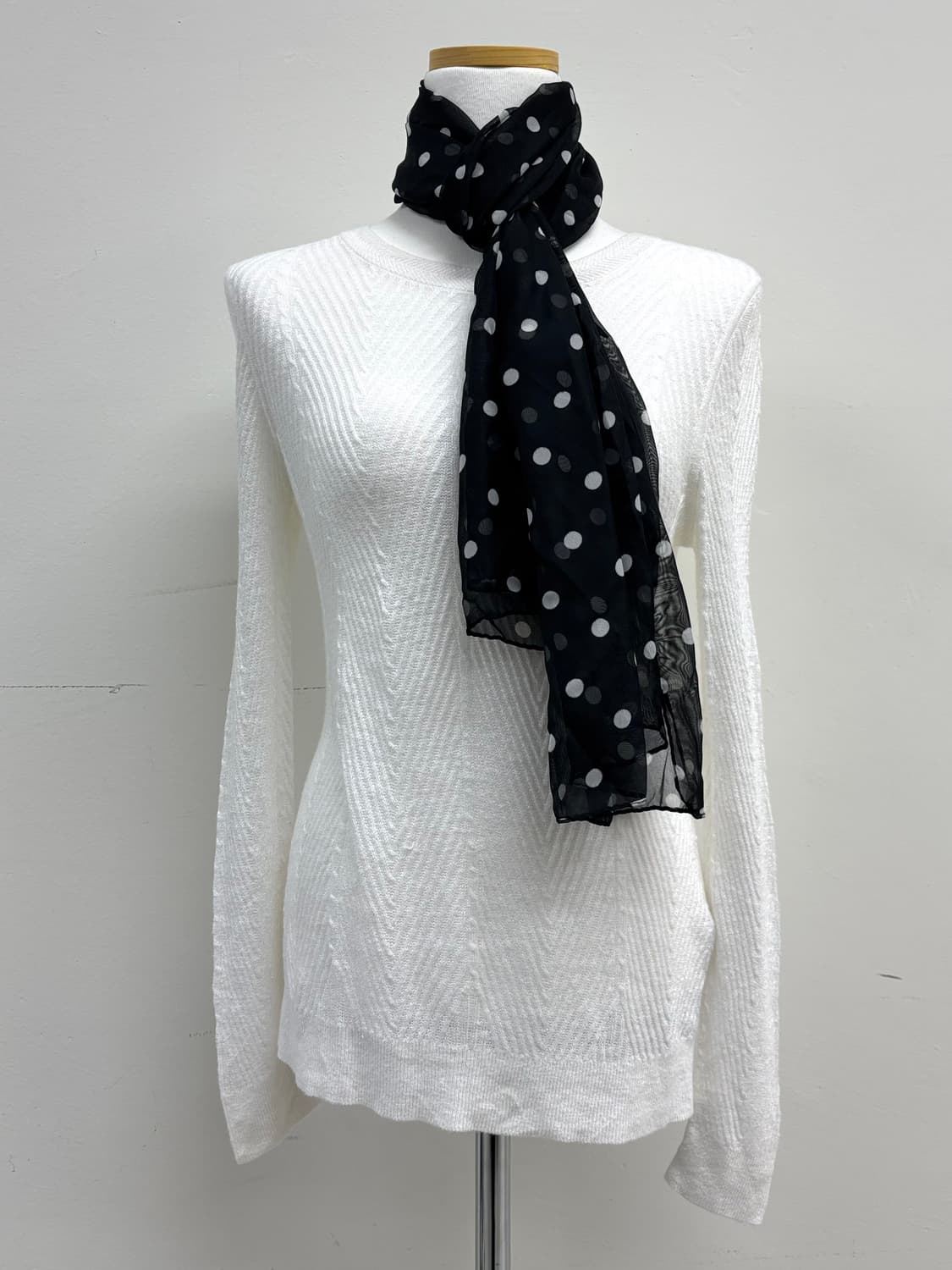 빈티지 블랙 도트 머플러 스카프 상품이미지3