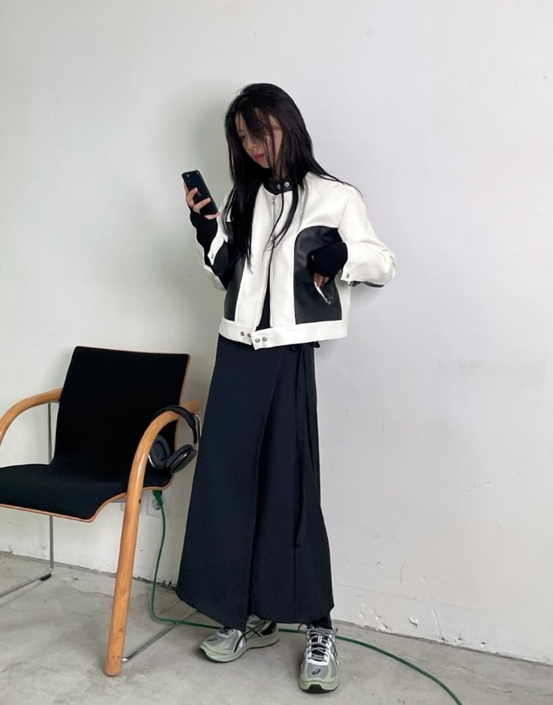 우화 레더 바이커자켓 상품이미지4