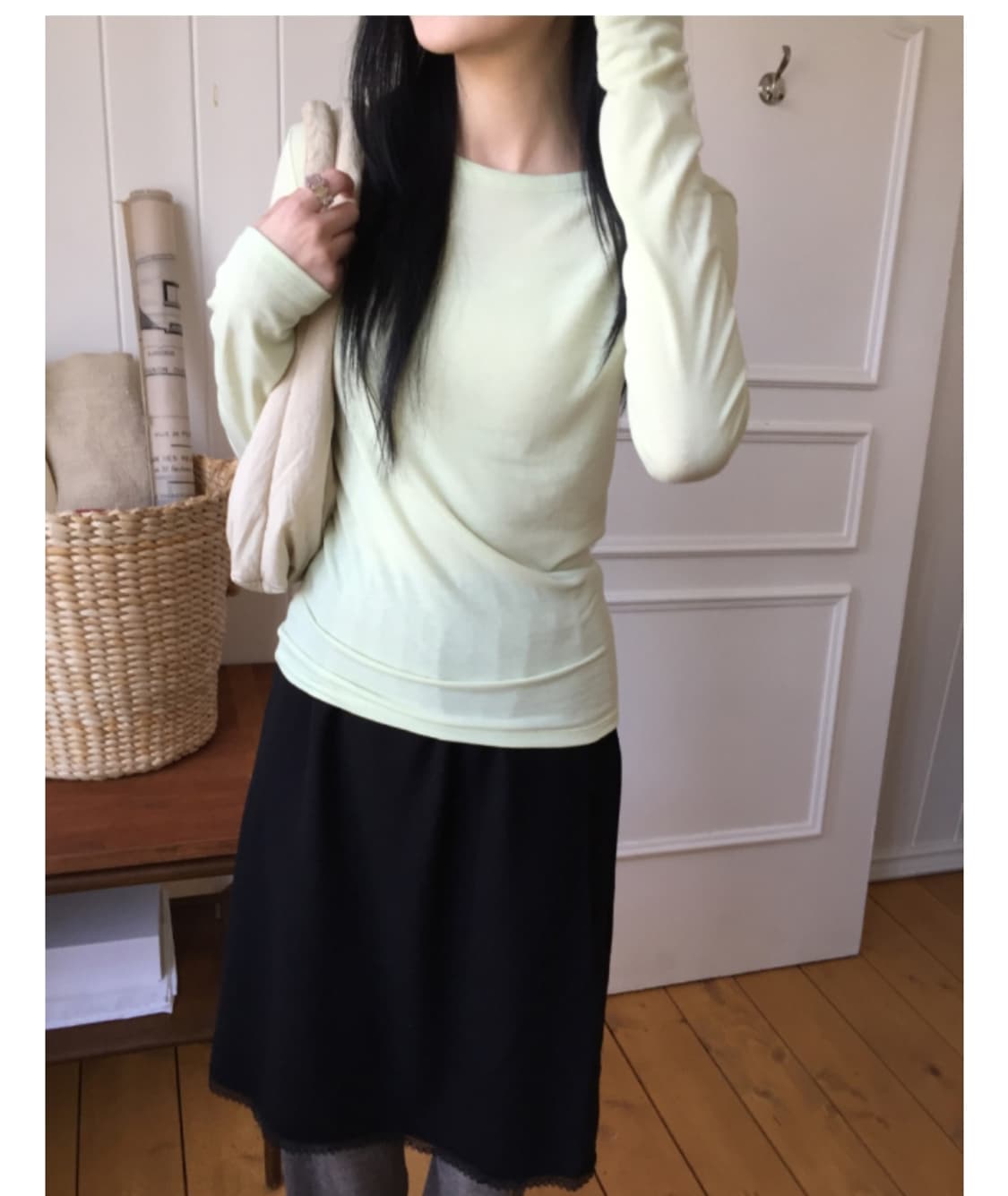 하우유 베오 슬림 컬러 베이직 긴팔티 상품이미지2