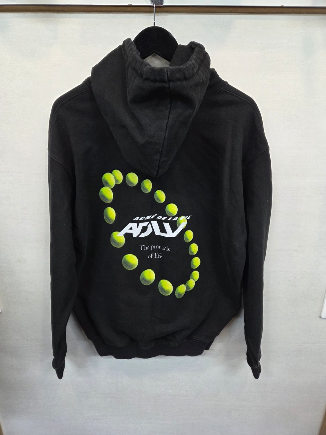 아크메드라비 테니스공 프린팅 로고 후드티 1사이즈 대략 L 오버핏 상품이미지2