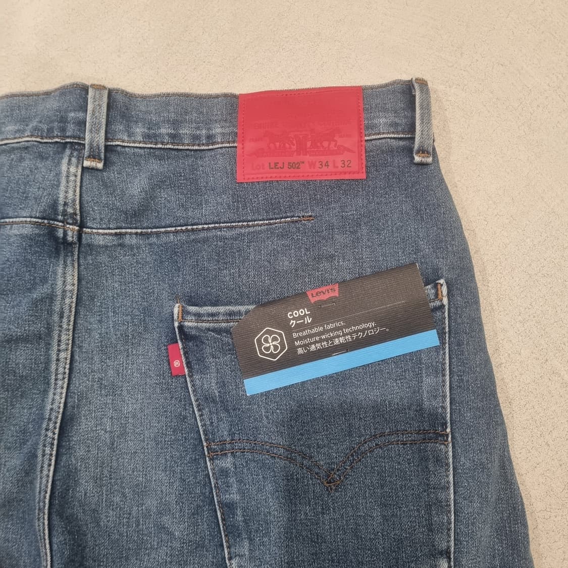 새제품 일본 리바이스 엔지니어드진 LEJ502 블랭크탭 로얄사이즈 34 상품이미지5