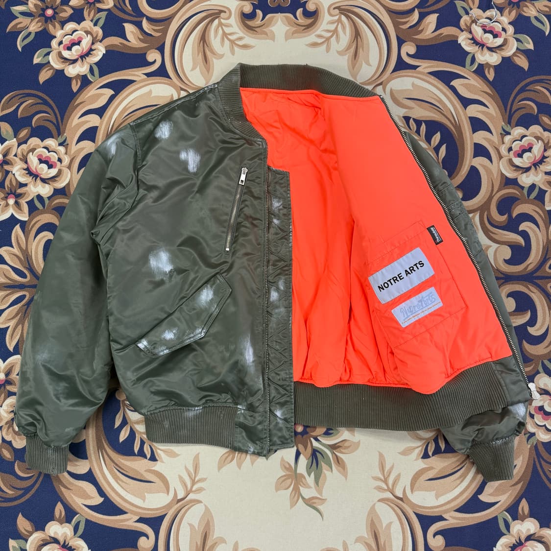 (L)노트르아트스 NORTEARTS 더블지퍼 MA-1자켓(올리브) 상품이미지3