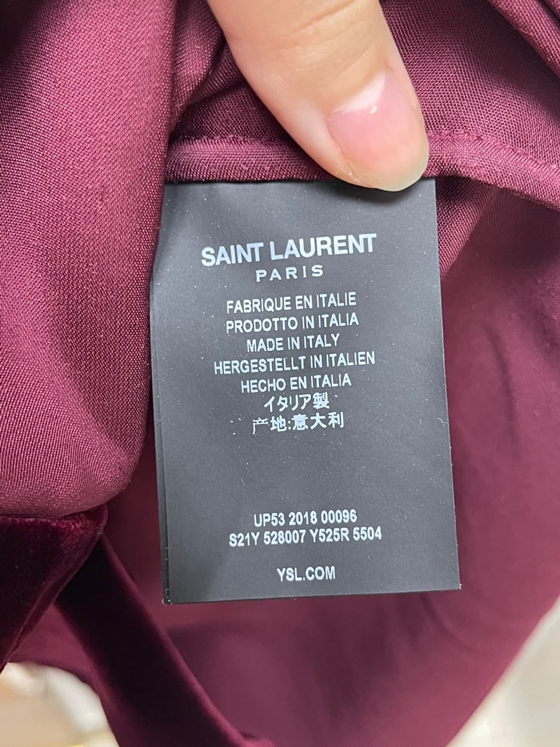 생로랑 18SS 벨벳 셔츠 상품이미지4