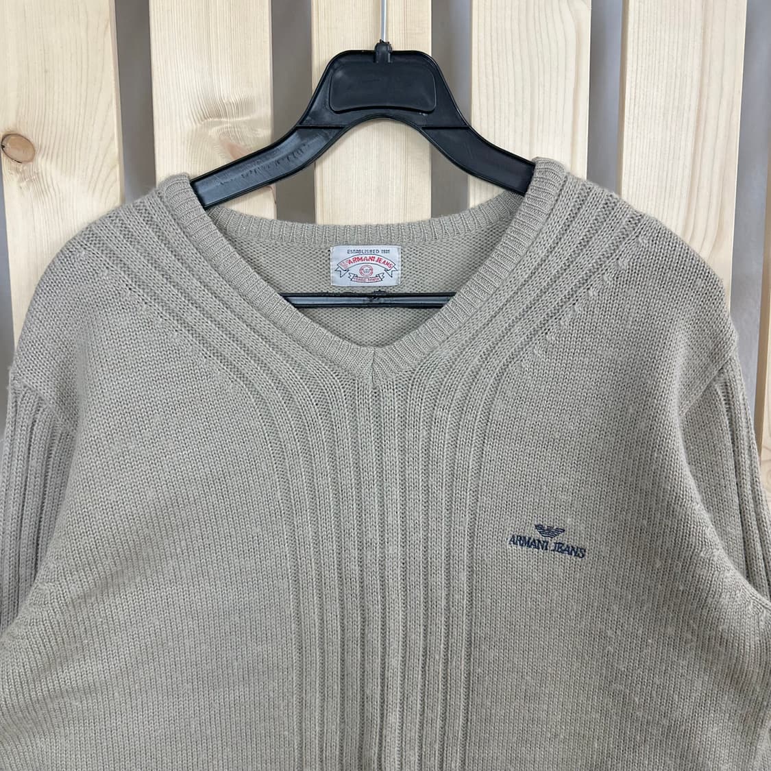 (M) 아르마니 진스 베이지 니트 스웨터 상품이미지3