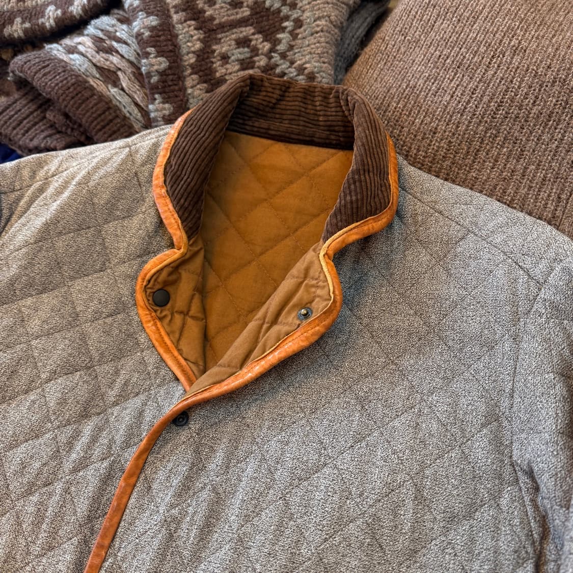 캐피탈 소가죽 트리밍 클래식 퀄팅 자켓 상품이미지4