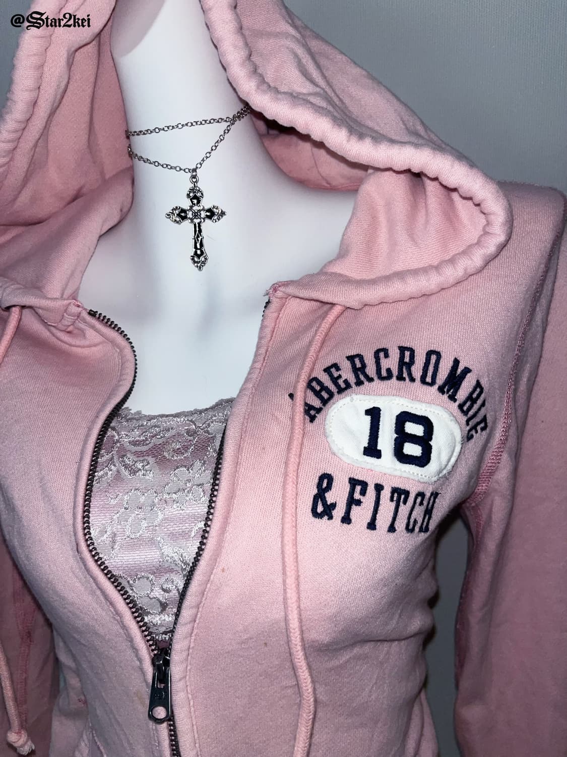 A&F 딸기우유 핑크 후드집업 상품이미지2