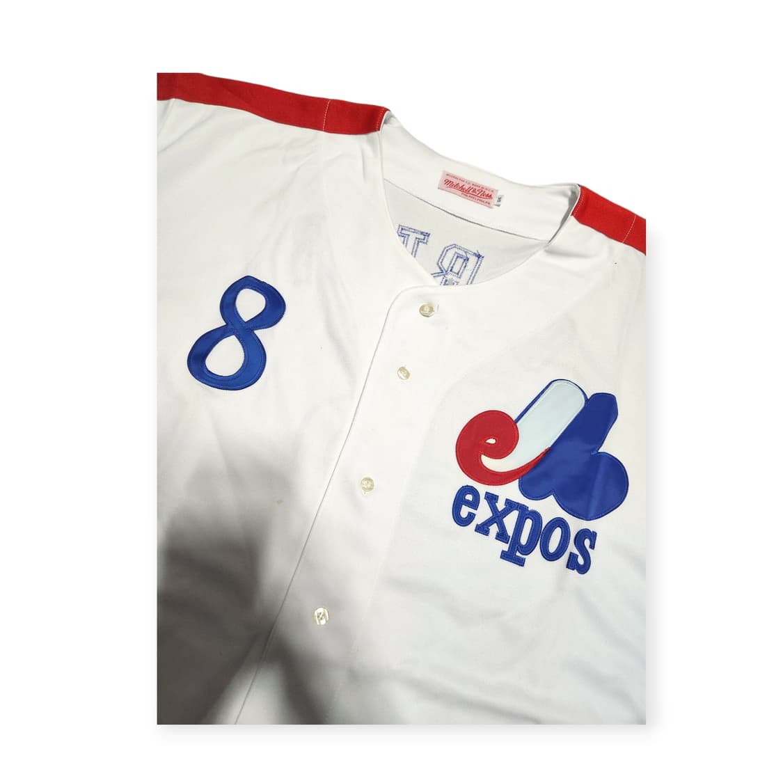54,3XL)미첼앤네스 몬트리올 엑스포 8 야구 유니폼 1982 반팔져지 상품이미지5
