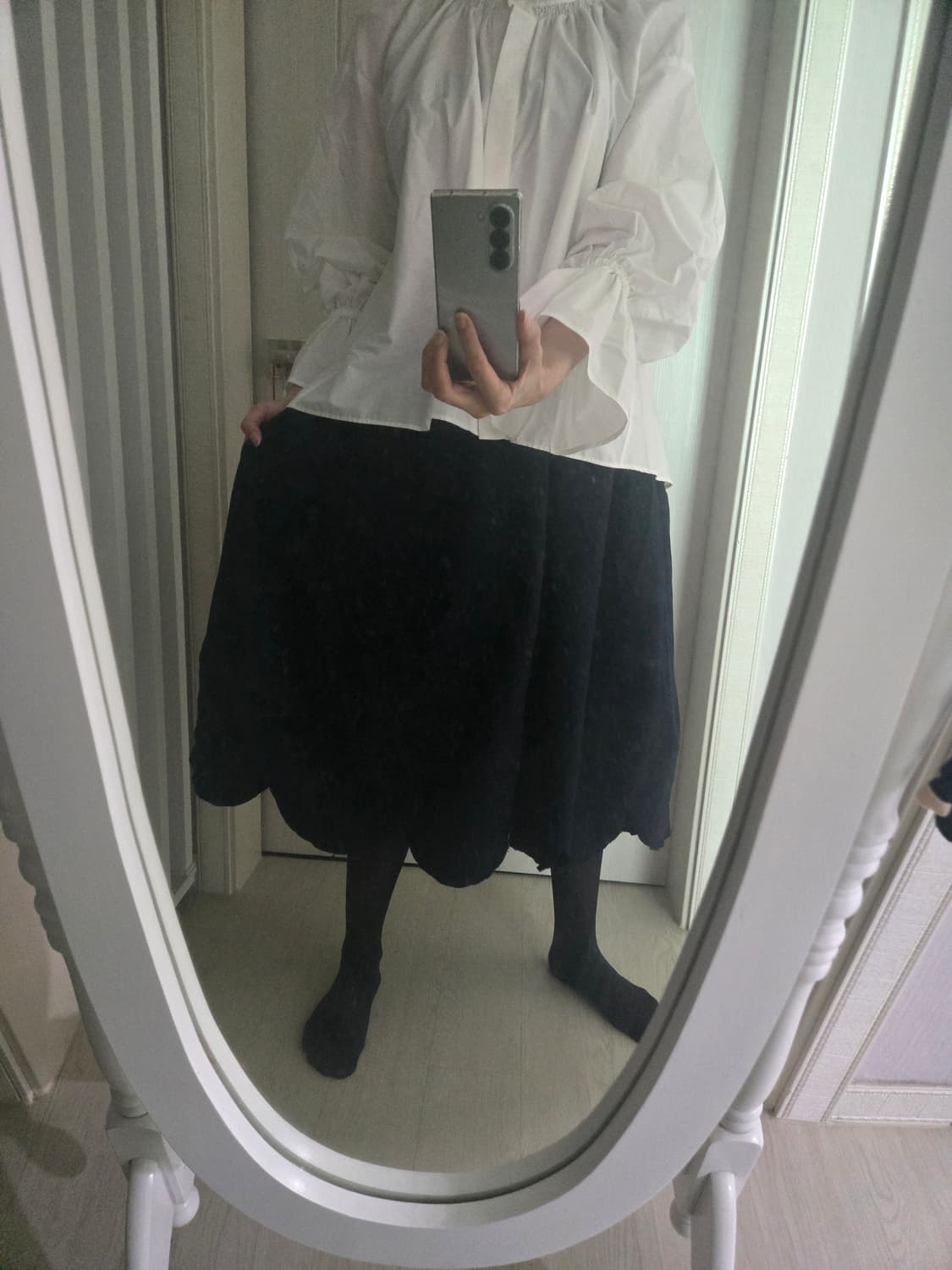 꼼데가르송 스카랩 스커트 네이비  상품이미지3