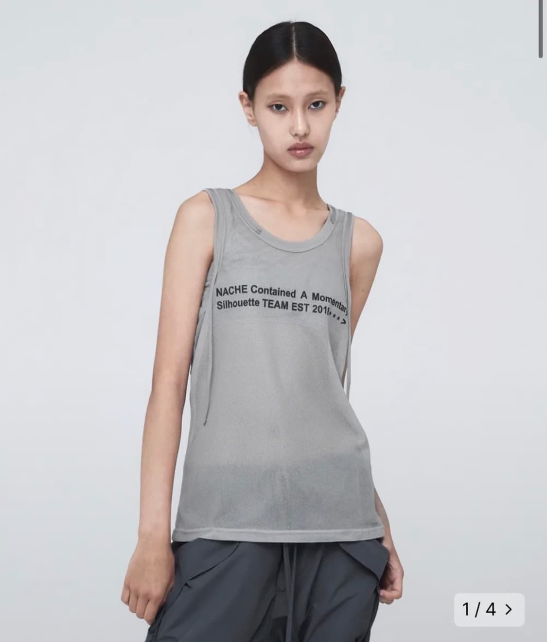 나체 메쉬 슬리브리스 그레이 상품이미지1