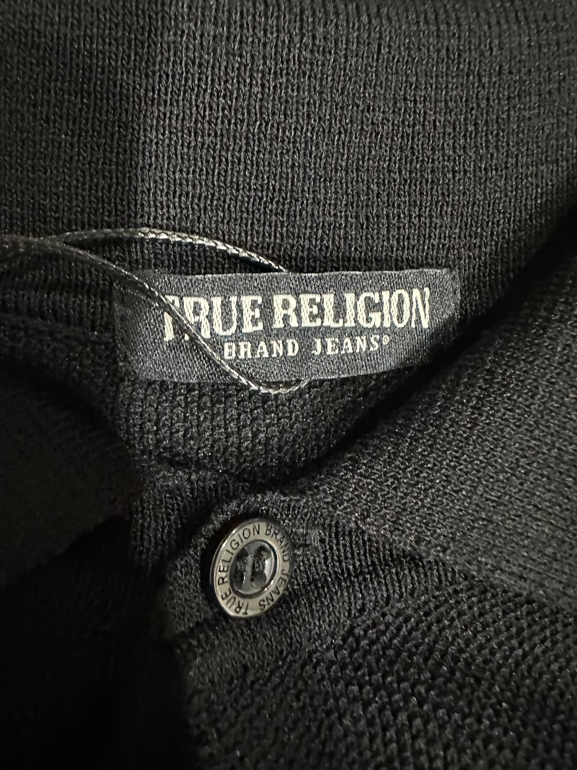 트루릴리전(True Religion) 블랙 니트 카라티 반팔 폴로셔츠95 상품이미지5