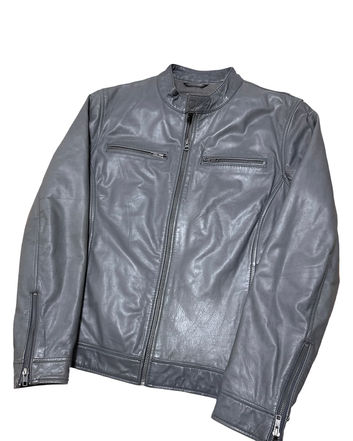 Black ribet 실버 라이더 레더 자켓 상품이미지3