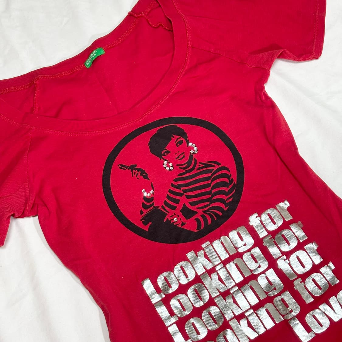 Y2k 갸루 그래픽 롱 티셔츠 딱붙티 상품이미지2