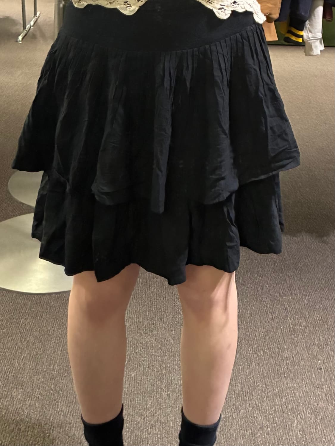 OS)Japanese vintage 블랙 밴딩 캉캉 미니스커트 상품이미지2