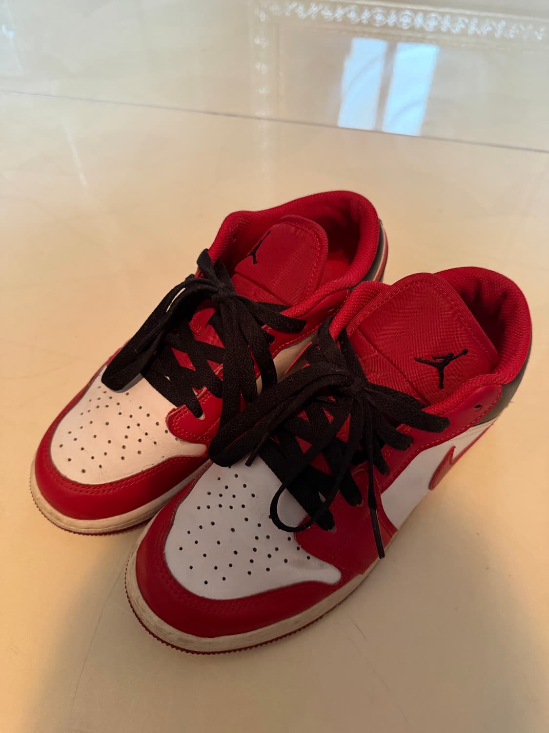 조던 1 로우 화이트 짐레드 블랙 상품이미지1