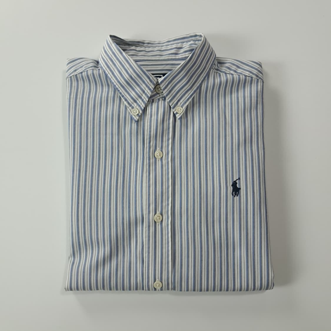 CK303 S 폴로 90s 일본판 소프트블루 스트라이프 셔츠 남방 상품이미지8