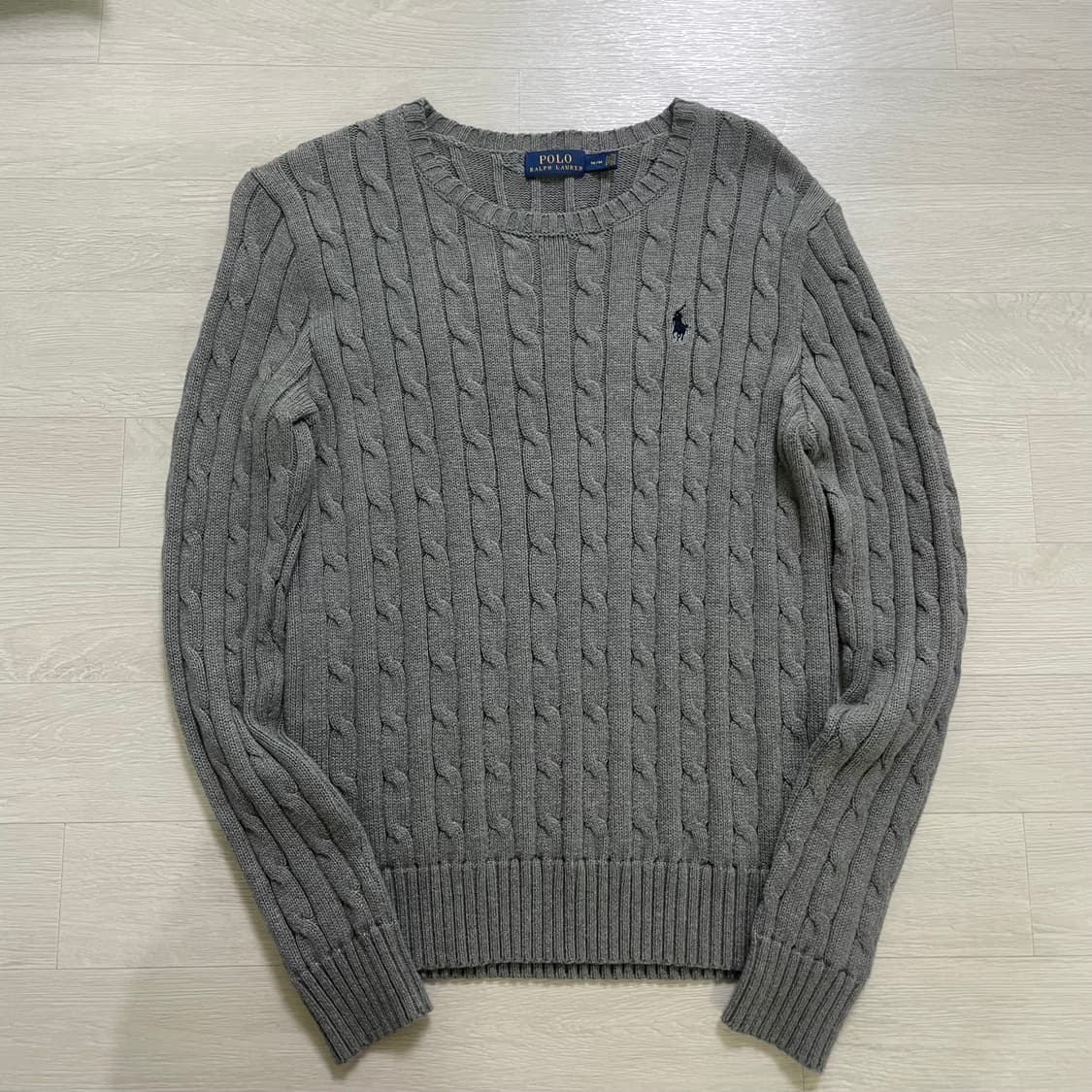 폴로 코튼 케이블 니트 그레이 (m) 상품이미지2