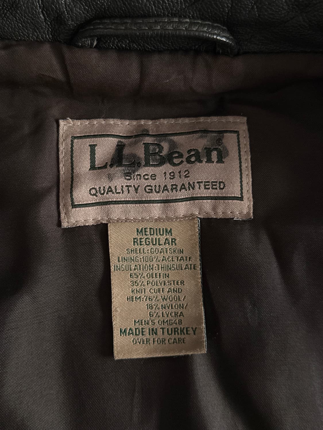 [M] 엘엘빈 ll bean A2 레더 자켓 상품이미지5