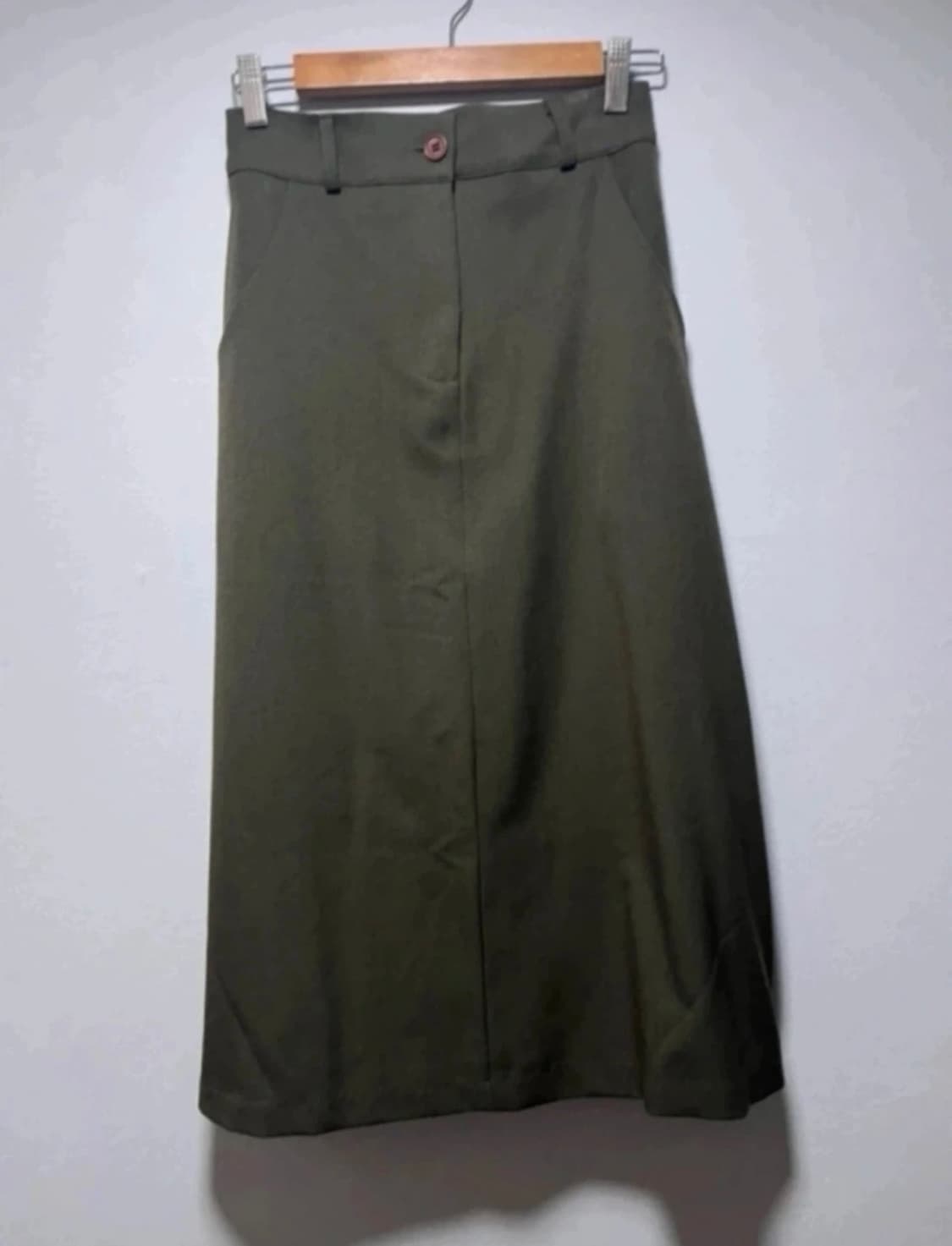 [새상품]카키 스커트 상품이미지1