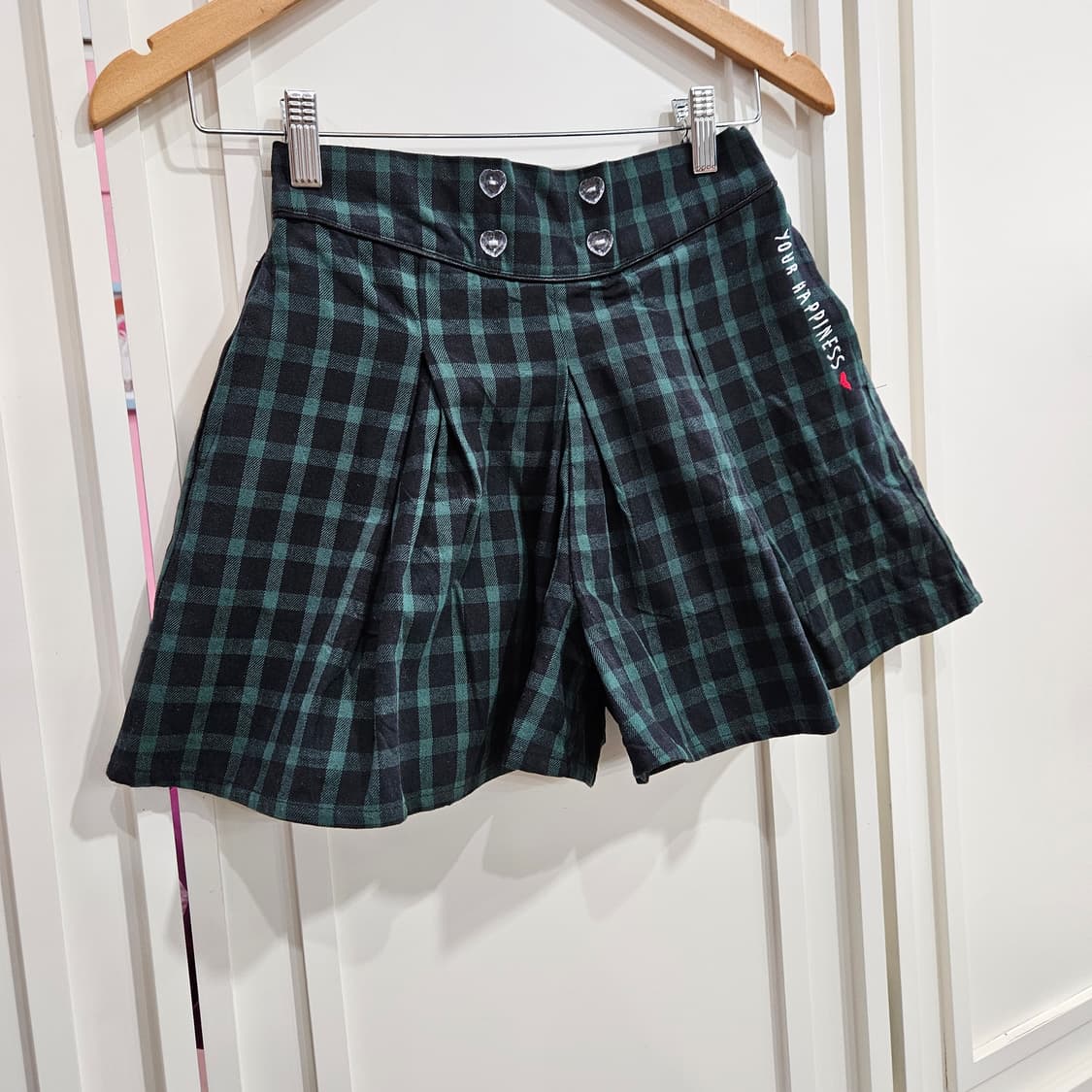 체크 플리츠 치마바지 상품이미지2