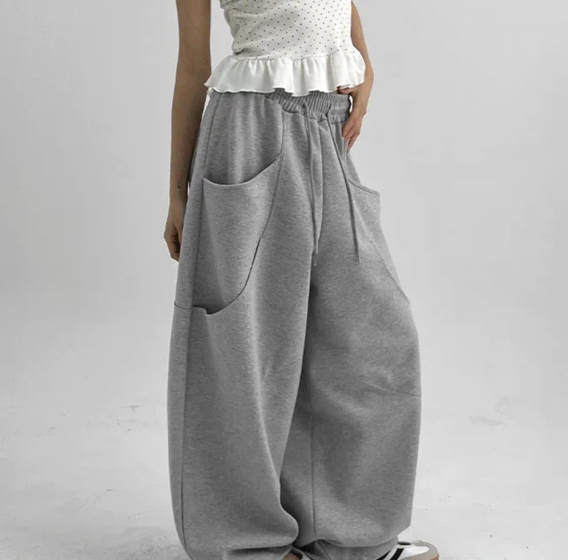 블랙업 또앙 투웨이 밴딩팬츠 멜란지그레이 상품이미지1