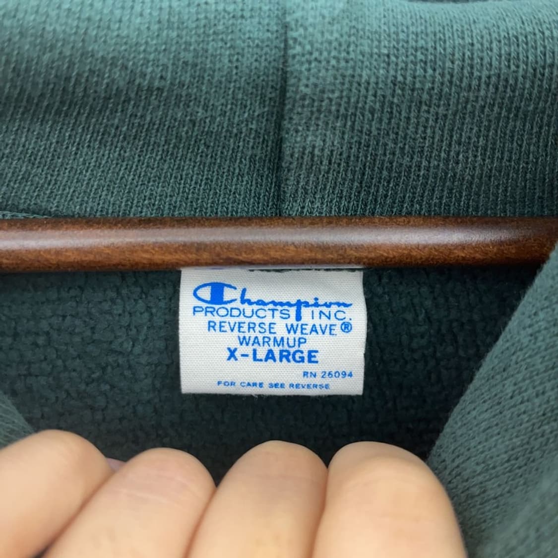 챔피온 리버스위브 딥그린 약기모 후드티 XL C09308 상품이미지5