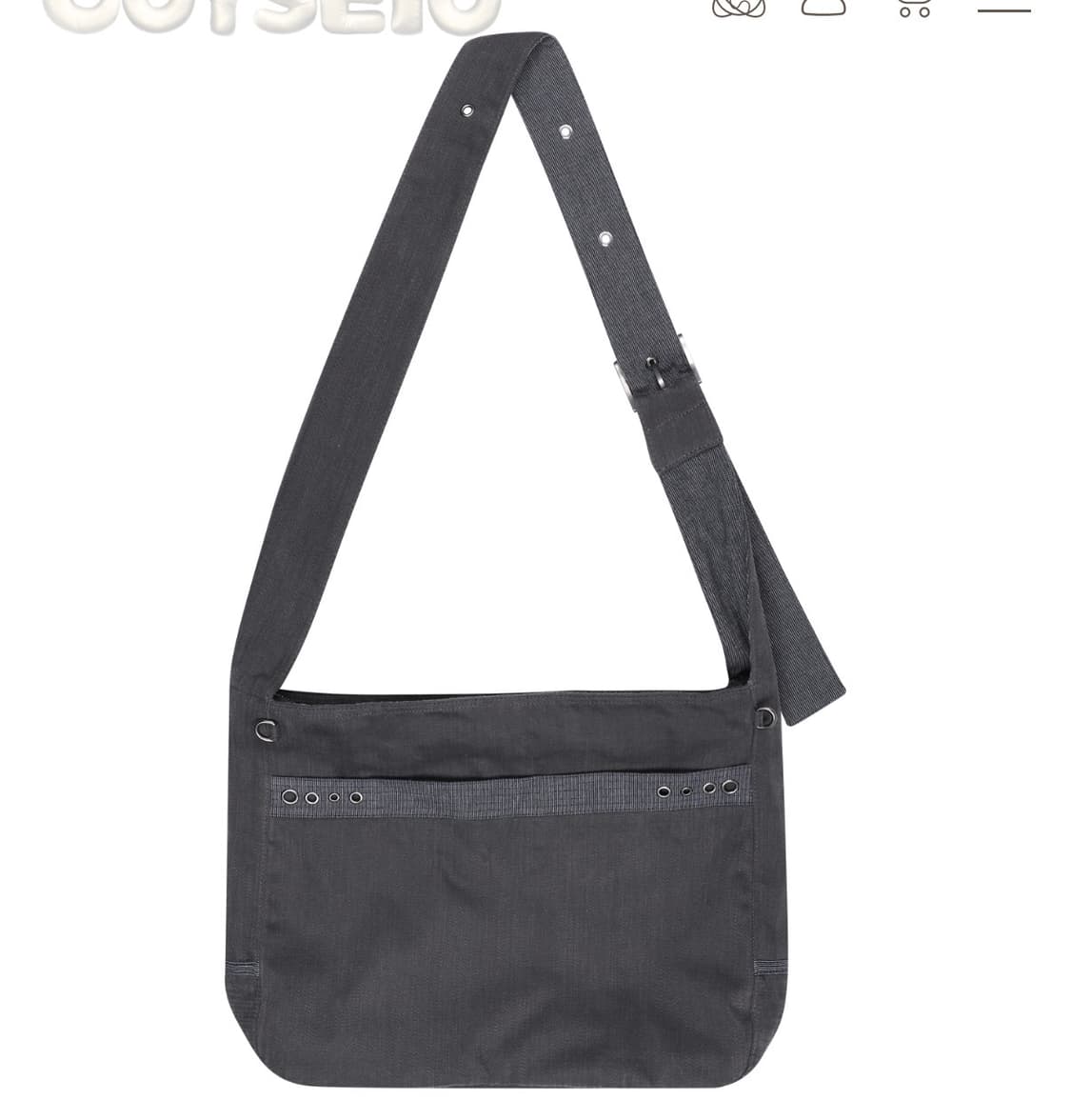 <구해요> 코이세이오 스트라이프 포인트 크로스 백 차콜 상품이미지1