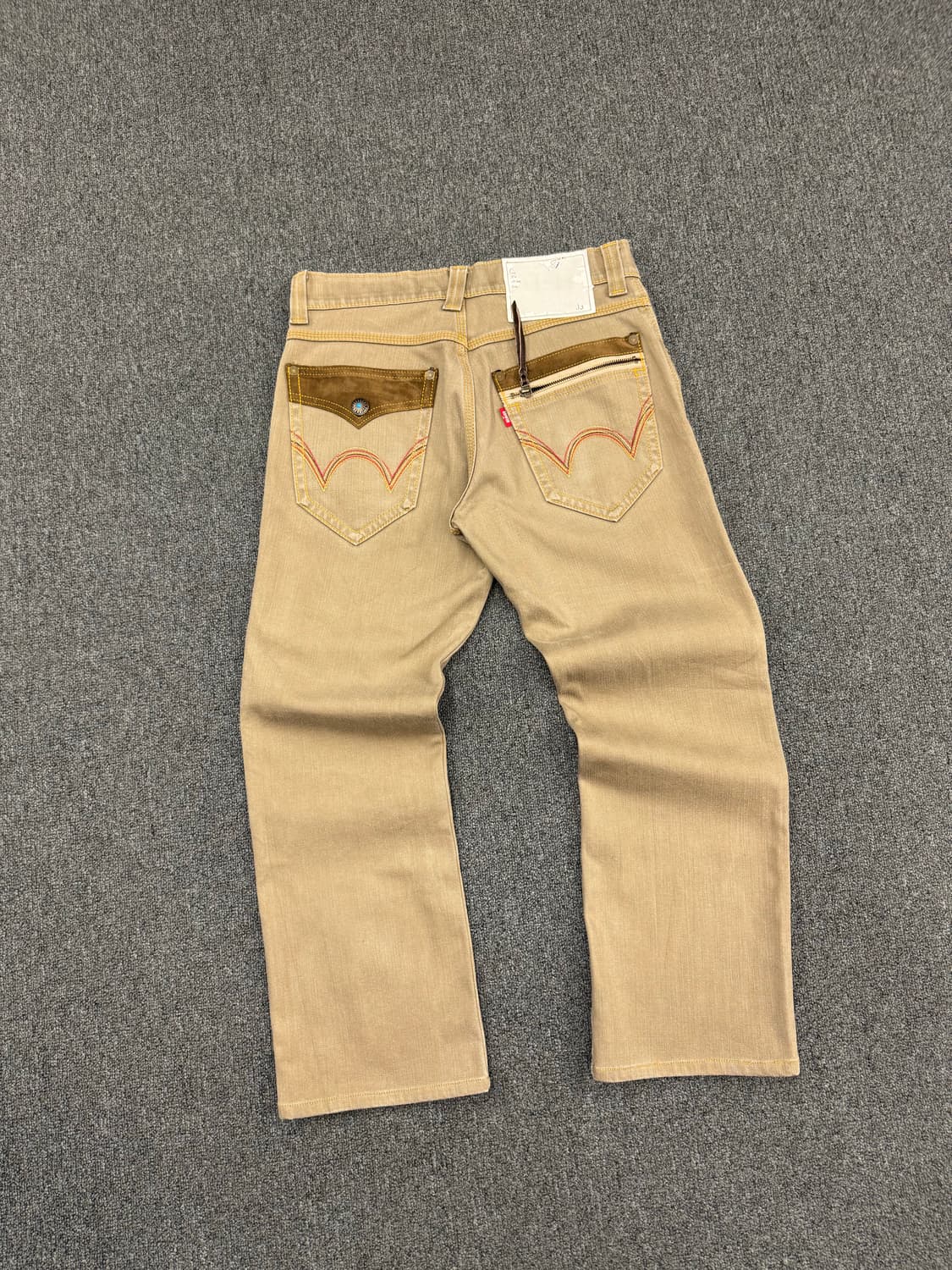 30)에드윈 빈티지 웨스턴 콘쵸 버튼 베이지 데님팬츠 상품이미지5