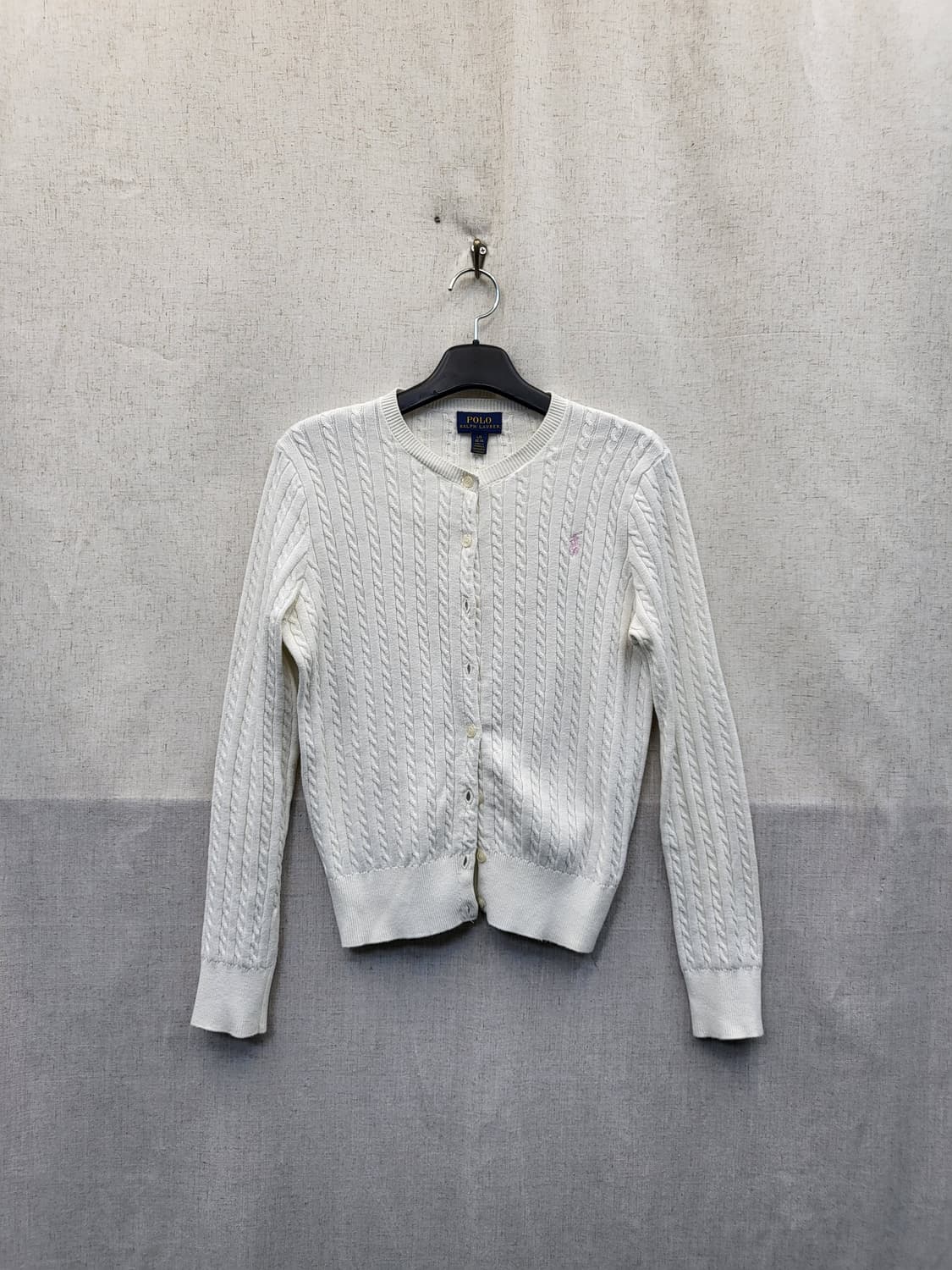 폴로 랄프로렌 화이트 꽈배기 가디건 상품이미지1