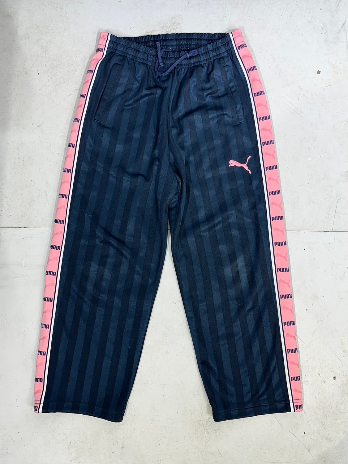푸마 네이비 핑크 사이드 라인 와이드 팬츠 S 상품이미지4