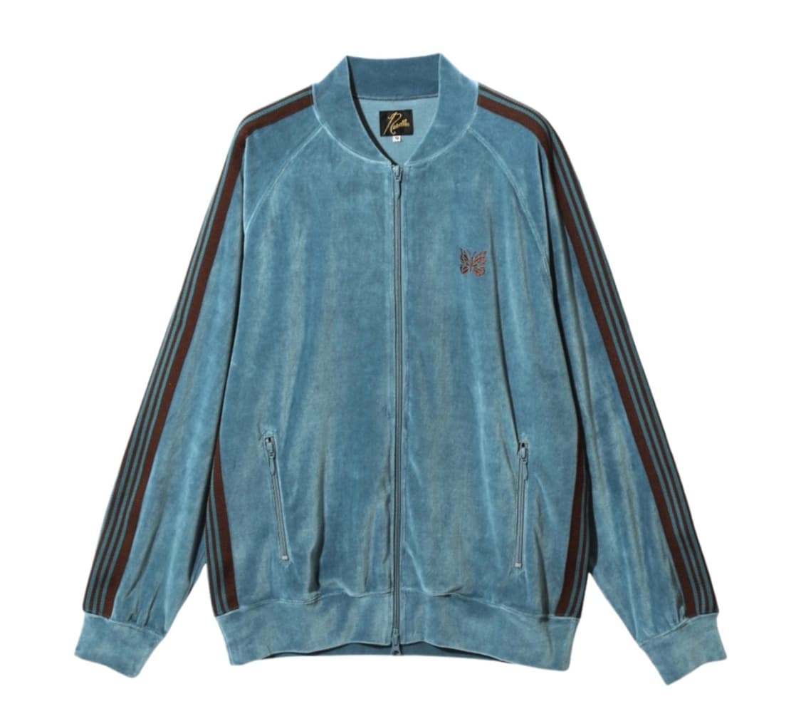 [새상품] L ) 니들스 R.C. 트랙 자켓 벨루어 블루 그레이 상품이미지1