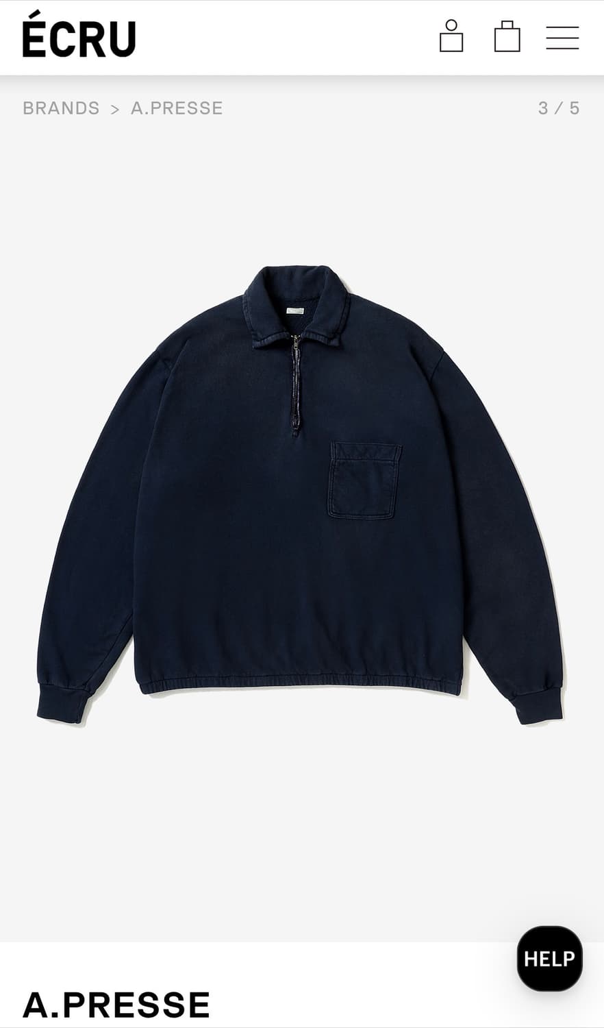 아프레쎄 A.PRESSE VINTAGE LIGHT WEIGHT HALF  상품이미지2