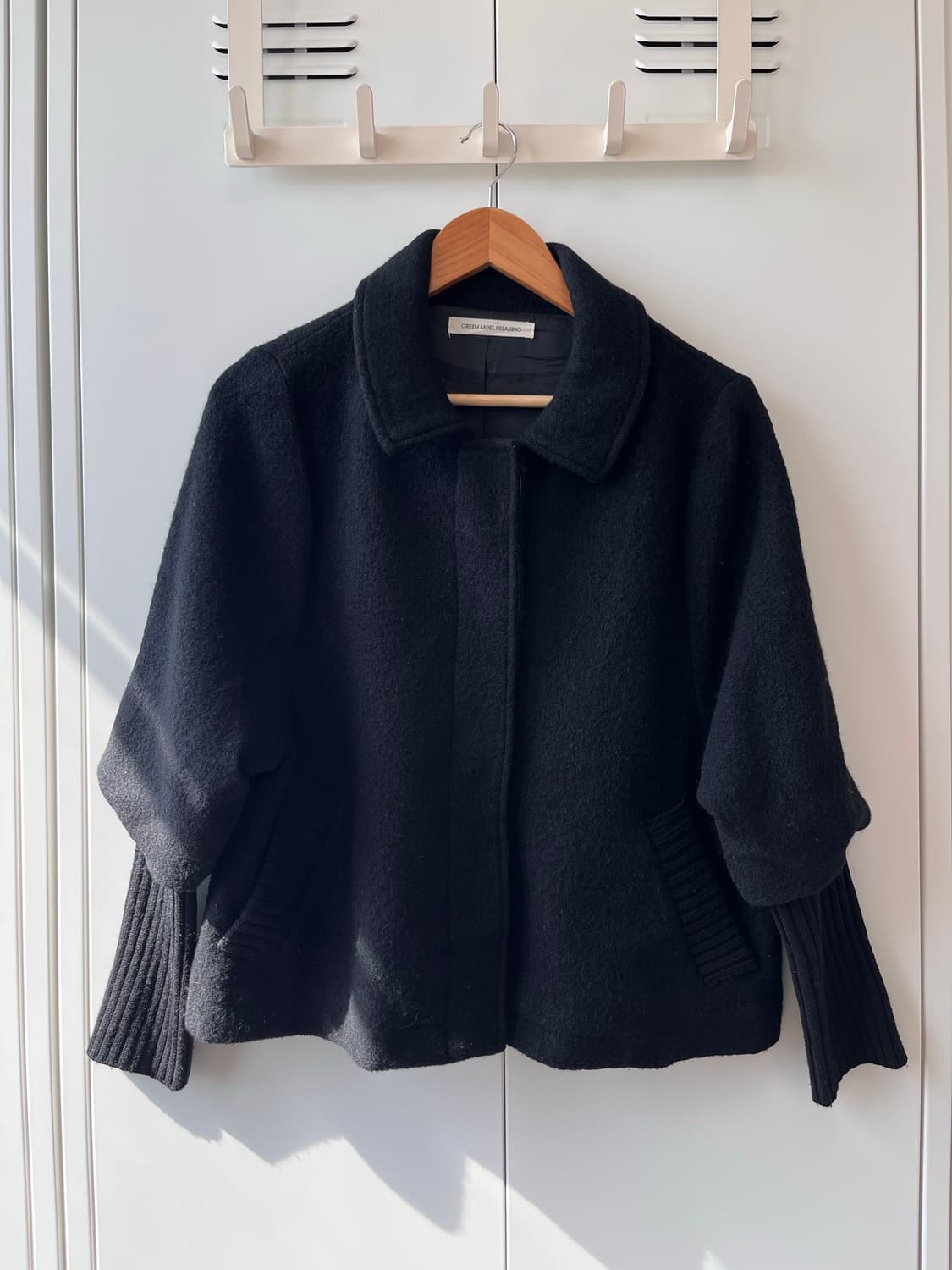 Green label relaxing 시보리 울 셔링코트 상품이미지2