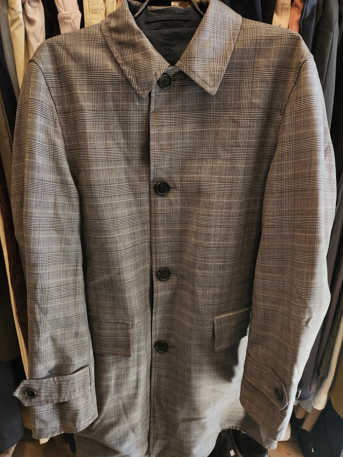 버버리 런던 체크 리버시블 남성 코트 상품이미지1