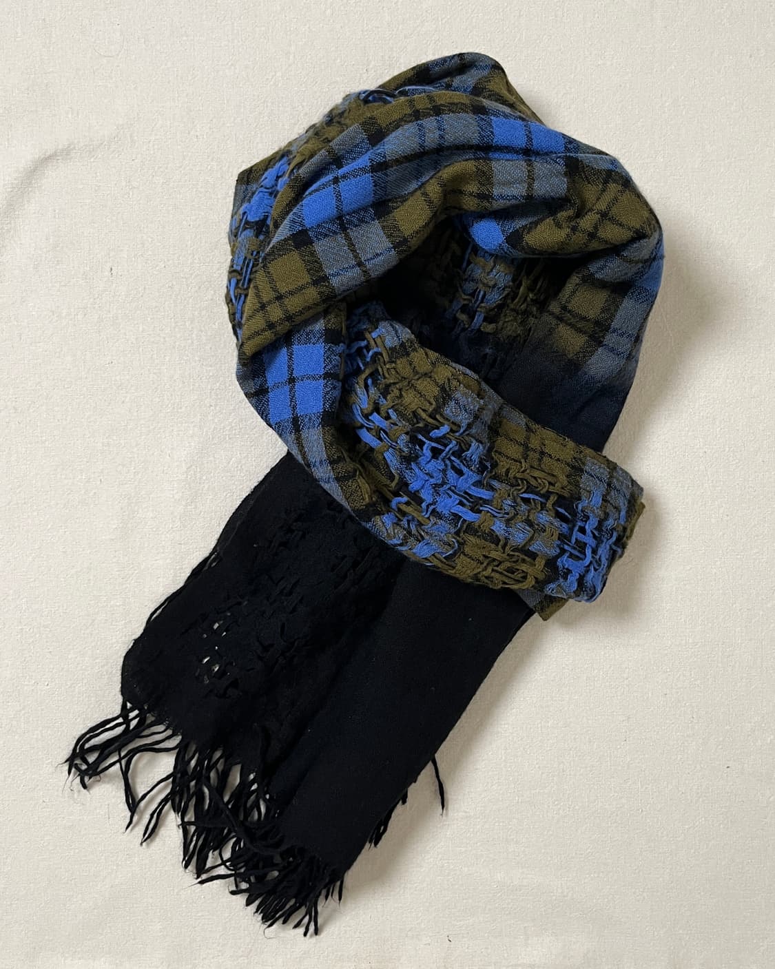 요지야마모토 뿌르옴므 체크 그라데이션 머플러 yohji yamamoto 상품이미지2