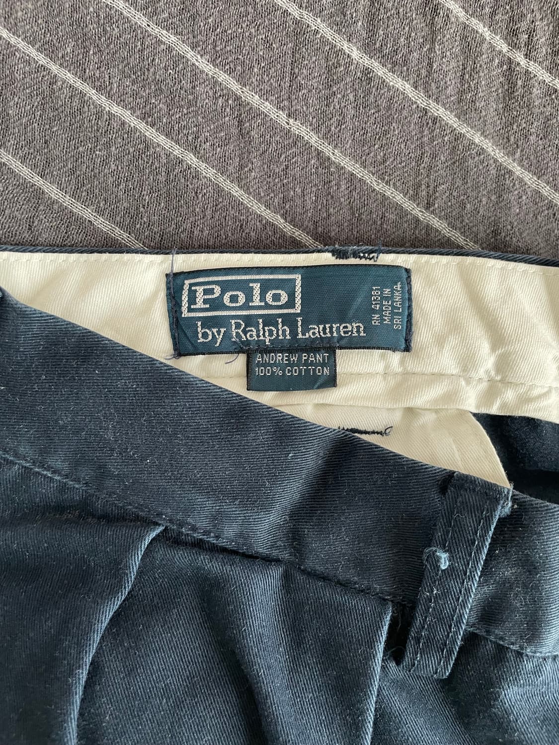 (32) 90s 폴로 앤드류 Andrew 치노 팬츠 네이비 상품이미지3