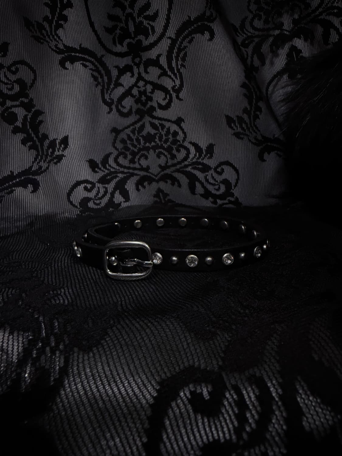 [VINTAGE] ༺ BRACELET 001 큐빅 소가죽 초커 팔찌 상품이미지3